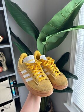 adidas Yellow White Suede Sneakers